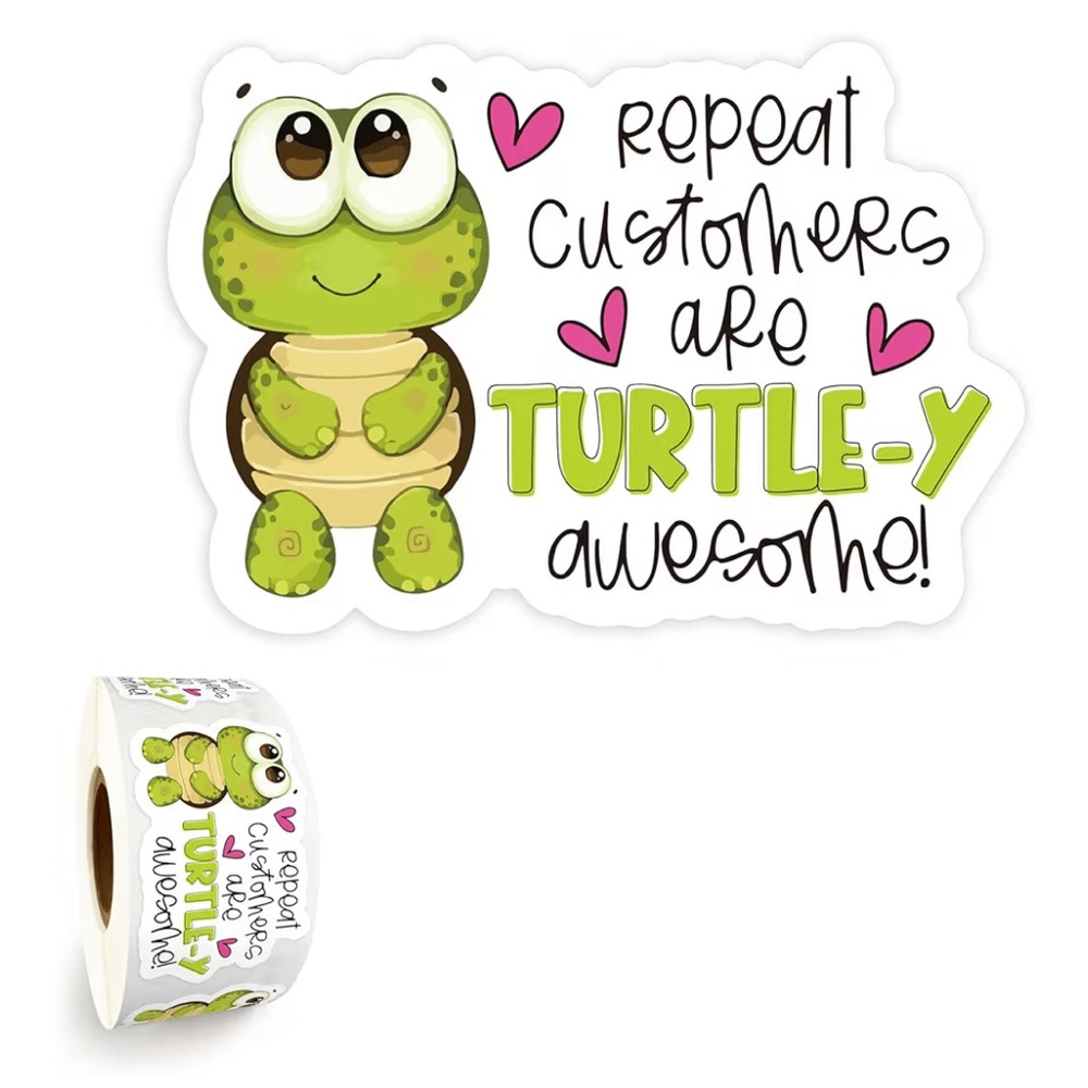 50 Repeat Customers Sticker Roll with Adorable Design